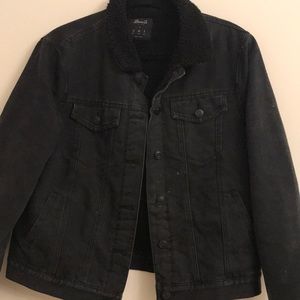 Black Jean Jacket with Sherpa Lining